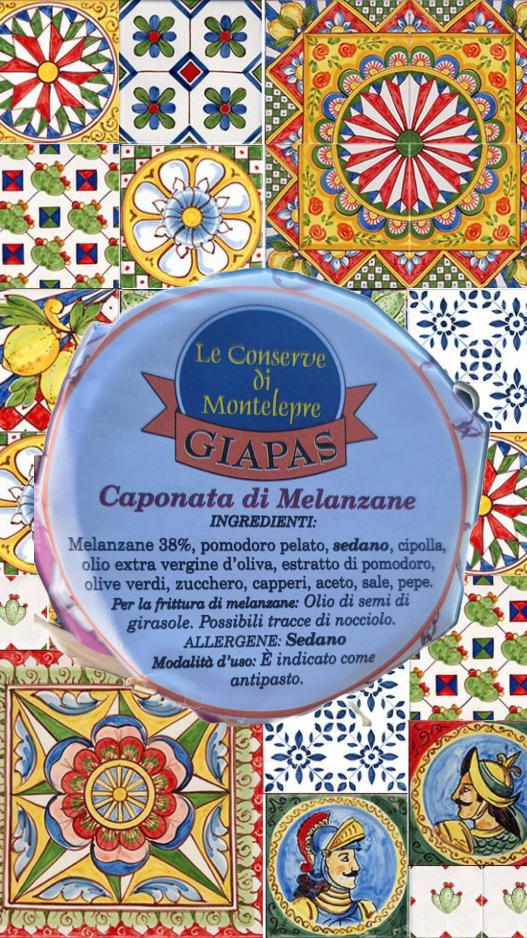 Le Conserve Di Montelepre Giapas Sicilian Eggplant Caponata