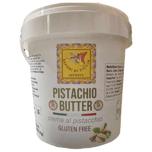 Sapori Di Sicilia Imports Pistachio Cream Butter 1Kg (2.2lb) – 35% Pistachio, Made in Sicily, Italian Pistachio Spread for Gelato, Pastry & Dessert