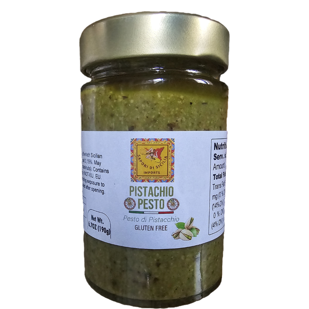 Sapori Di Sicilia Imports Pistachio Pesto 6.7oz (190gr) Glass Jar
