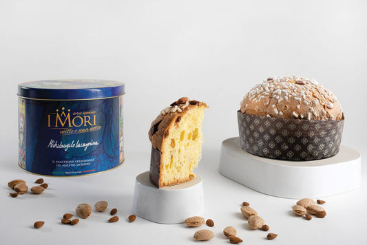 Sicilian Artisanal Panettone Classic with Almonds I Mori- Linea Mille e una notte 1Kg