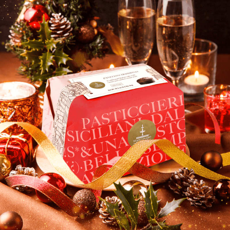 Fiasconaro Classic Italian Panettone Christmas Cake, 2.2 lbs