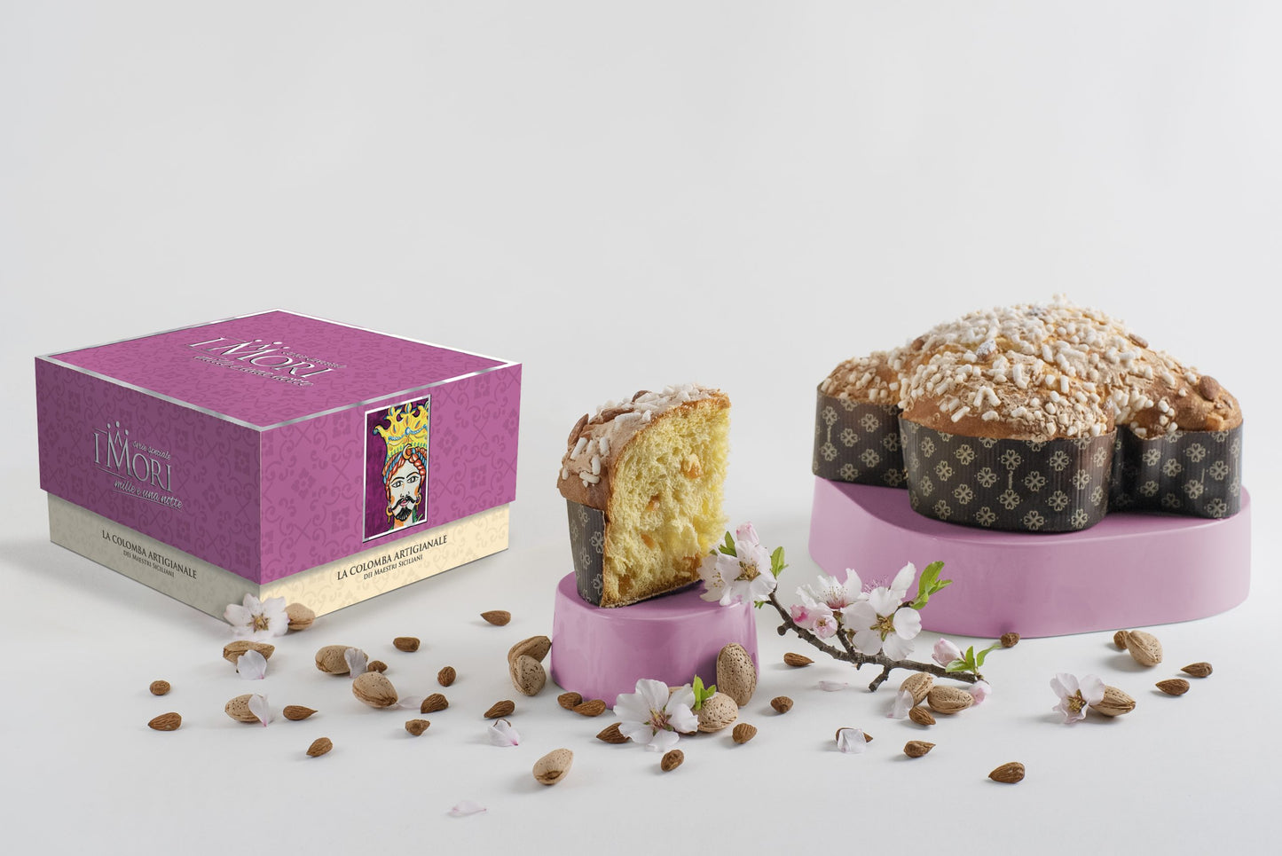 Colomba artigianale I Mori mandorlata – Linea Mille e una notte 1Kg-2.2Lb Made in Sicily