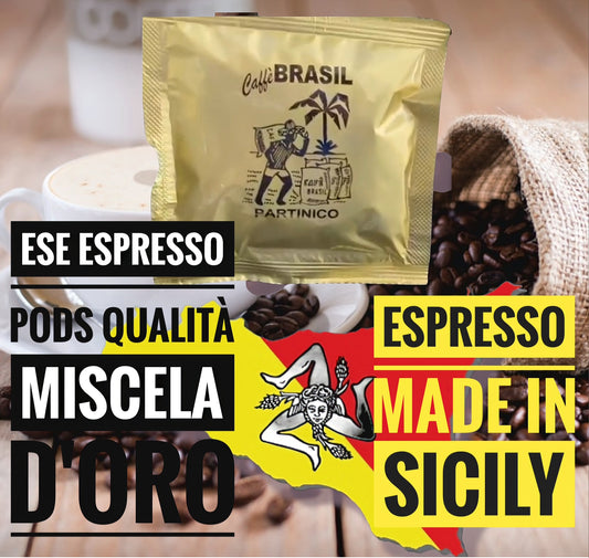 Caffè Brasil Sicilian Espresso pods 150 E.S.E. pods