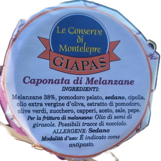 Le Conserve Di Montelepre Giapas Sicilian Eggplant Caponata