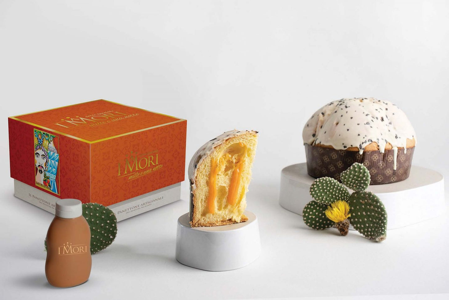 Sicilian Artisanal Panettone al fico d'India "Prickly Pear" - Linea Mille e una notte 1Kg