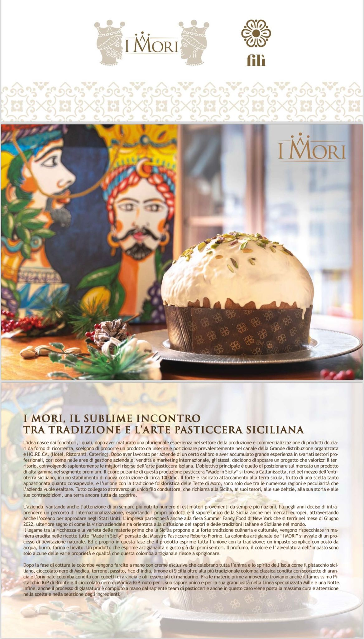 Sicilian Artisanal Panettone Al Torrone   I Mori- Linea Mille e una notte 1Kg