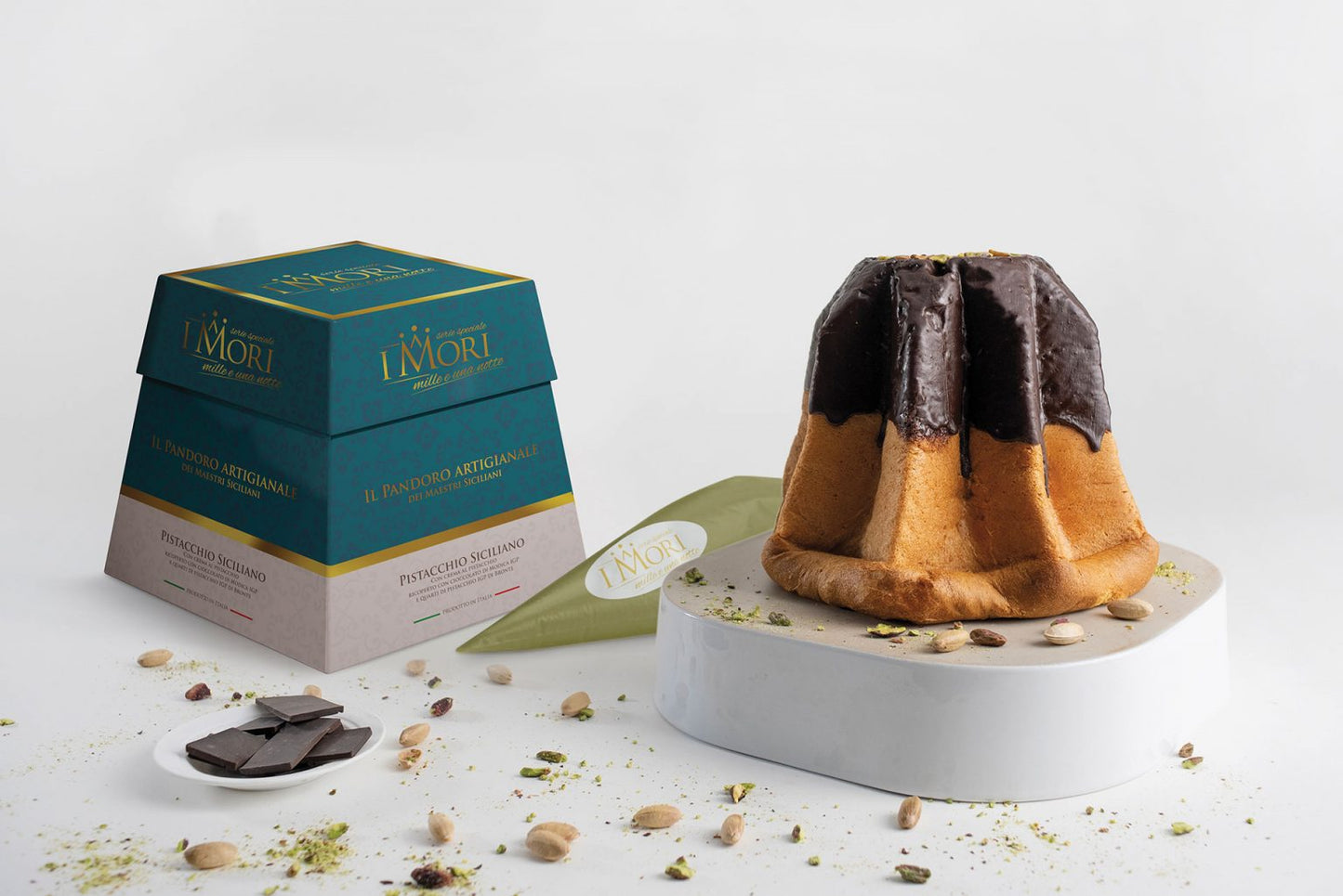 Sicilian Artisanal Pandoro Al Pistachio - Linea Mille e una notte 1Kg