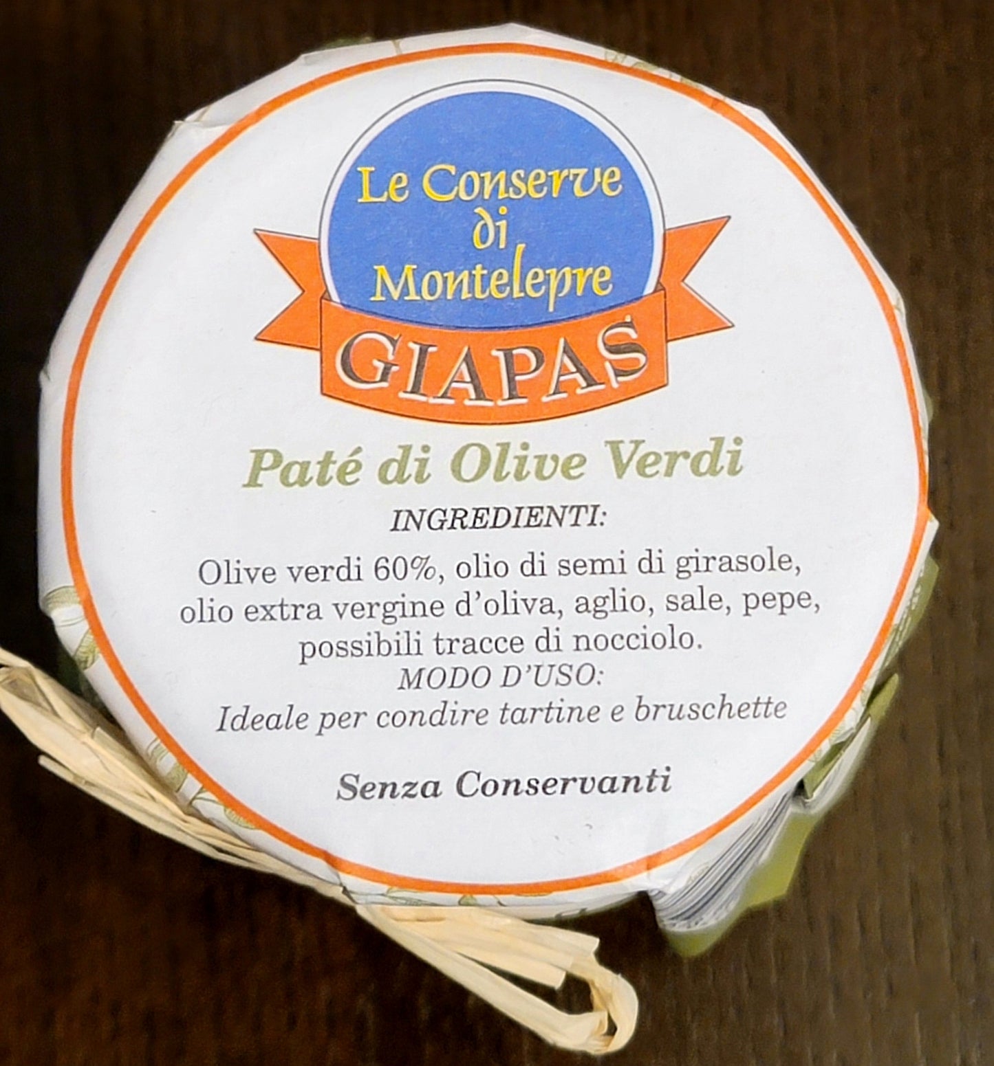 Giapas Le Conserve Di Montelepre Sicilian Green Olive Paté