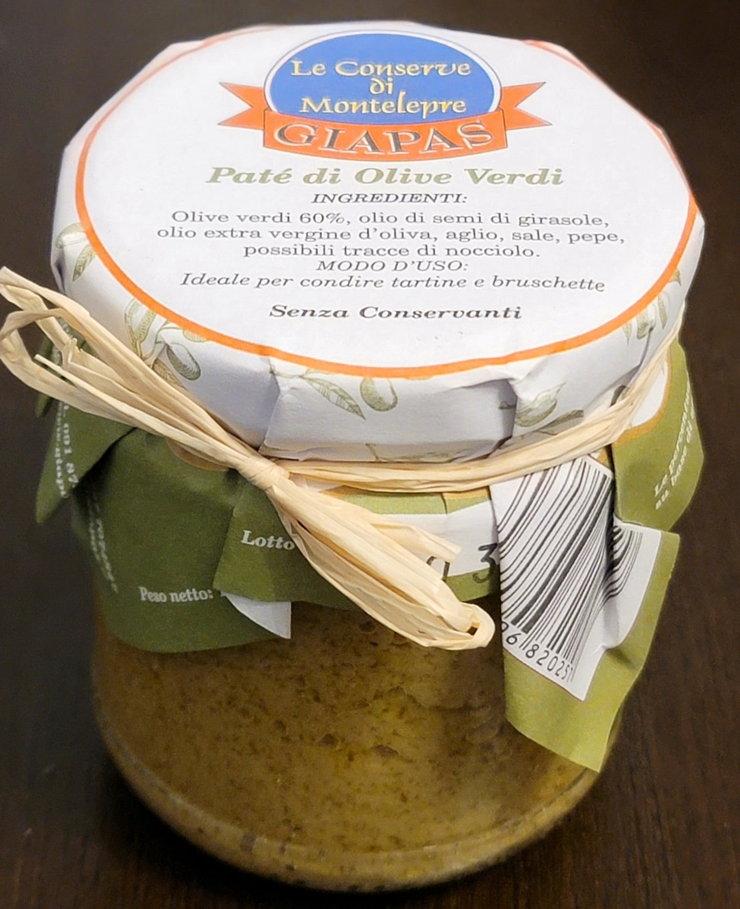 Giapas Le Conserve Di Montelepre Sicilian Green Olive Paté